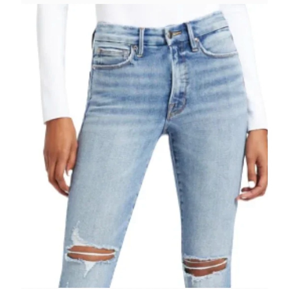 NWT Good American Good Legs Skinny Jeans Womens 15 Hi Rise Sculpting Distressed